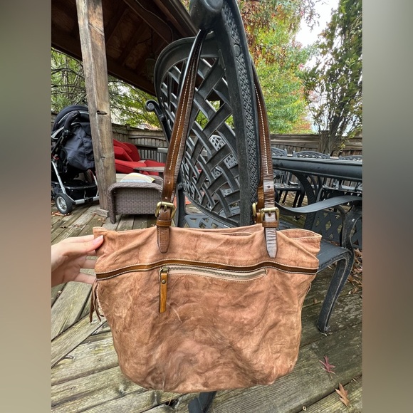 CAVALCANTI Leather Brown Fringe Boho Made in Italy Shoulder Bag - Picture 9 of 16